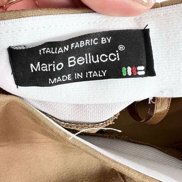 J. Crew Mario Bellucci Flare Pants Womens Tan XS Zippered Bell Bottom High Rise - Picture 2 of 13